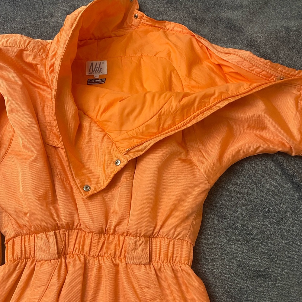 NILS Vtg Cream Sickle Orange Snowsuit - Picture 10 of 12
